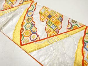 アンティーク　桧扇に古典柄織り出し袋帯（材料）